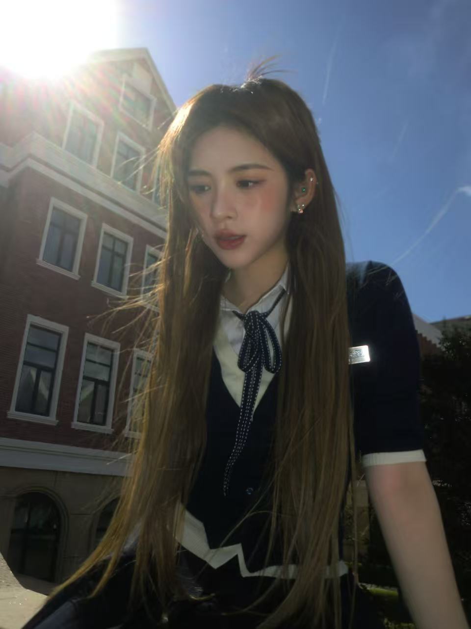 阳光侧脸